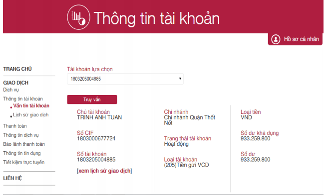 Thông tin tài khoản