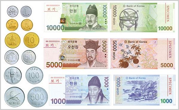 Tiền Won Hàn Quốc là đơn vị tiền chính thức của Đại Hàn Dân Quốc